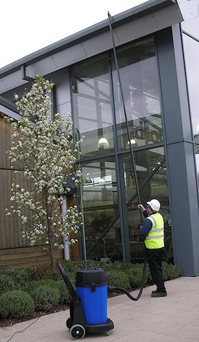 Vacuum cleaning gutters for commercial customers in Croydon